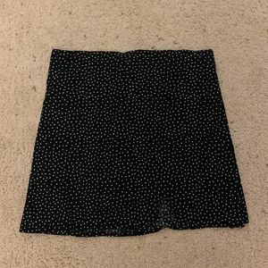 Hand sewn black and white polka dot skirt